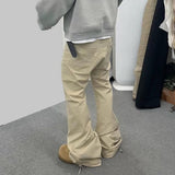 MIJKO Mens Vintage Pants Drawstring Casual Bootcut Pants