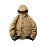 Unisex Winter Cotton Coat Three-Dimensional Pocket Decorative Hooded down Jacket