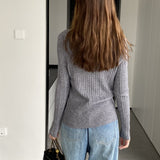 Women Cardigan Sweater Fall Slim Fit Zipper Knitted Cardigan Long Sleeve Sweater 8t8307