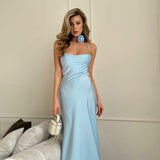 Women Dresses Summer Backless Slit Sling Dress