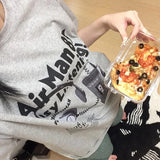 Women Earphone Print Y2k Aesthetic T Shirt Oversized