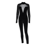 Women Jumpsuit Winter Sexy Cutout Zipper Jumpsuit