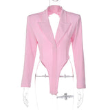 Women Jumpsuit Winter Sexy Backless Slim Fit Long Sleeve Jumpsuit