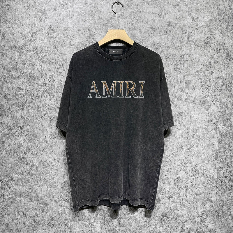 Amiri T-shirt Washed and Worn Retro Short Sleeve T-shirt
