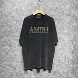Amiri T-shirt Washed and Worn Retro Short Sleeve T-shirt