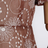 Women Dresses Summer Retro Short Sleeve Dress Stand Collar Single-Breasted Skirt (Qymy0409)