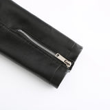 Red Leather Jacket Rivet Leather Clothing with Stand Collar