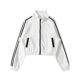 Women Jacket Black Baseball Uniform for Women Baggy Coat