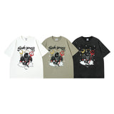 Men T Shirt Summer Devil Cartoon Printed Short Sleeve T-shirt Oversize