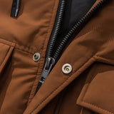 Unisex Winter Cotton Coat Three-Dimensional Pocket Hooded down Jacket Retro Workwear down Jacket