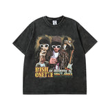 Men's T Shirt Vintage Wash Short-Sleeved T-shirt Men's and Women's Hip Hop Vintage