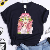 2024New Kanroji Mitsuri Graphic Print T Shirt Women Summer