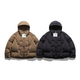 Unisex Winter Cotton Coat Cap down Jacket Vintage Bread down Jacket
