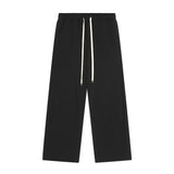 Men Sweatpants Solid Color Simple Exercise Casual Pants Straight Wide Leg Sweatpants