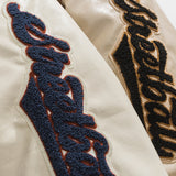 Unisex Winter Cotton Coat Retro Patchwork Three-Dimensional Printed Baseball Uniform Cotton-Padded Coat