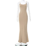 Women Dresses Casual Sleeveless Slim Fit Camisole Dress (Bla0420)