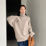 Women Winter Knitted Sweater Knitted Bottoming Shirt Turtleneck Autumn and Winter Loose Long Sleeve Women's Clothing 8t3113