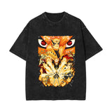 Summer washed old retro short-sleeved T-shirt