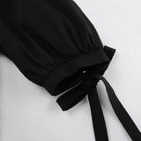 Women Dress Dress Women's Autumn Simplicity Loose Puff Sleeves A- line Skirt