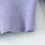 Women Sweater Knitwear Vintage Low-Neck Sweater Spring and Autumn Long Sleeve Short Top