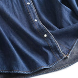 Women Jacket Retro Loose Fleece-lined Denim Shirt