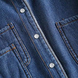 Women Jacket Retro Loose Fleece-lined Denim Shirt