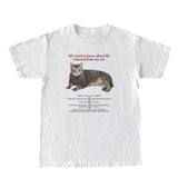 Funny Cat Graphic T-Shirts Short Sleeve Cute Cat Mom Tee Fem