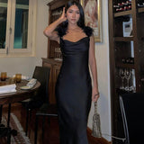 Women Dresses Summer Slim Shoulder Strap Backless Dress