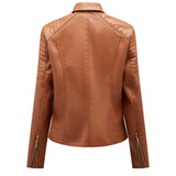 Red Leather Jacket Short Spring and Autumn Leather Slim Lapel Motorcycle Clothing