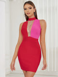 Women's Evening Dress Bandage Dress Sleeveless Mesh Sequins Sexy Dress