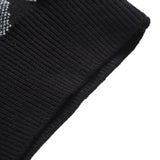 Women Sweater Knitwear Plaid Sweater Coat Top Retro Lapels Short Sweater