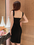 Women's Evening Dress Little Black Dress with Suspenders Gown