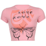 Women T-shirt round Neck Slim-Fit Short-Sleeved Summer Top