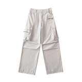 Women Sweatpants Multi-Pocket Cargo Pants Fall Loose-Fitting Wide-Leg Trousers