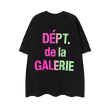 Gallery Dept T Shirts Trendy Summer High Street Star Men's Wear Gallery Dept Letter Color Matching Loose T-shirt