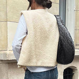 Women Trench Coat Winter Polar Fleece Waistcoat Coat Casual
