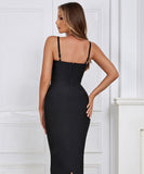 Women Evening Dress Sexy Strap Lace Dress Bandage One-Piece Dress