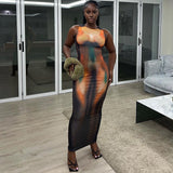 Women Dresses Spring Summer Slim-Fit round Neck Sleeveless Dress