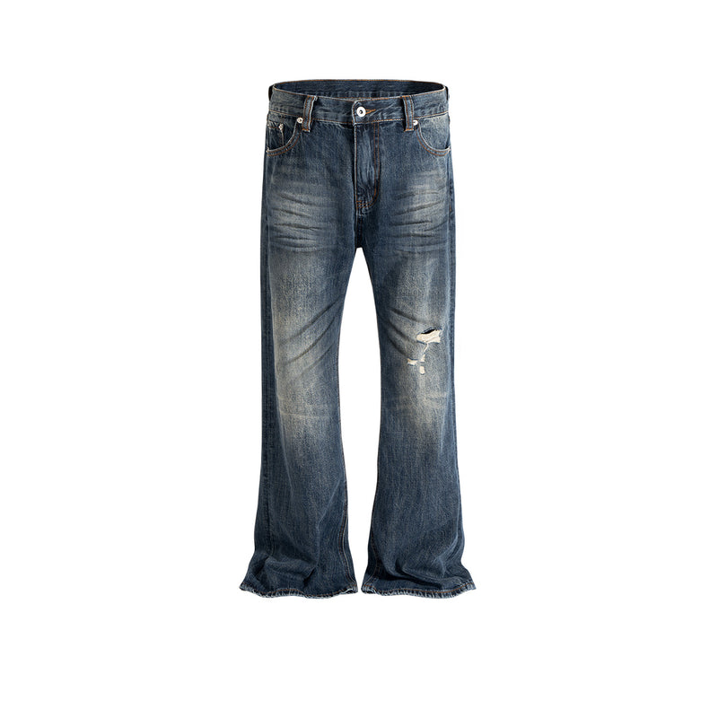 MIJKO Men's Vintage Pants MIJKO Textured Trousers Men's and Women's Ripped Jeans