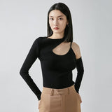 Women Sweater Knitwear Autumn Sexy Halter Shoulder-Baring Sweater