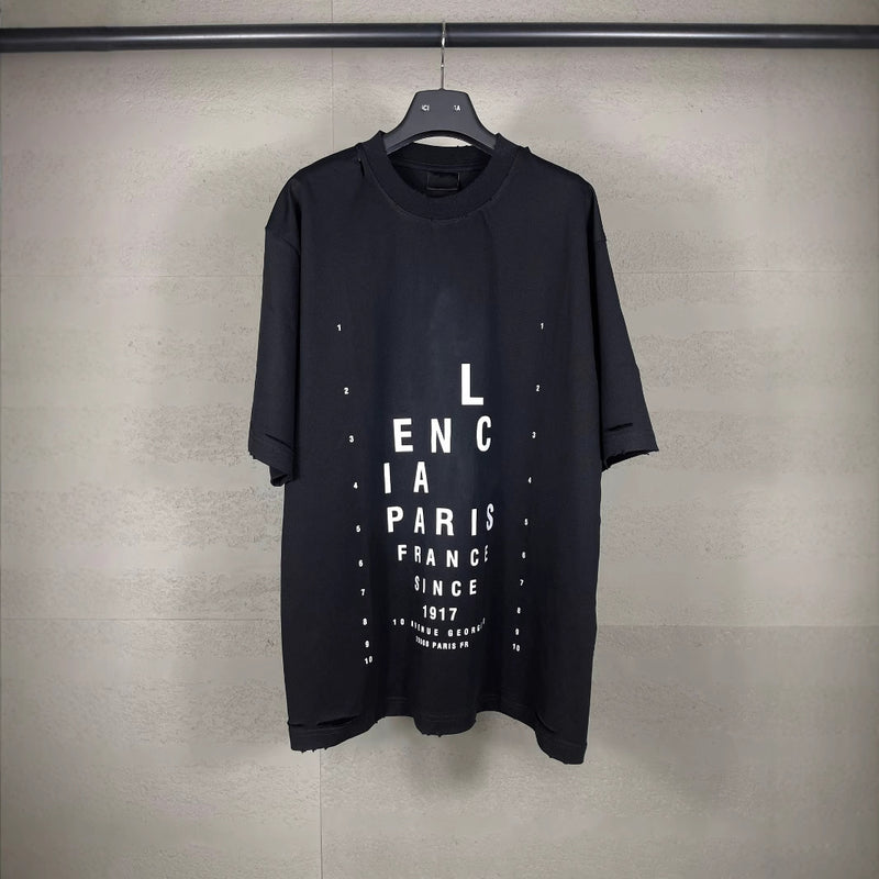 Men T-shirts Summer Paris Letter Print Short Sleeve T-Shirt Loose Casual