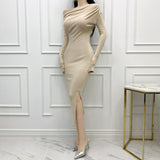 Women Dresses Long Sleeve Dress Spring Long Skirt Pleated