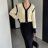 Women Knitted Skirt Split Skirt Autumn and Winter Sheath Dress