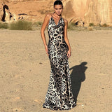 Women Dresses Summer Printed Sexy Backless Dress