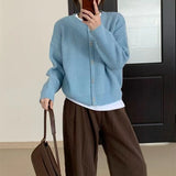 Women Knitwear Autumn and Winter round Neck Sweater Female Loose Knitted Cardigan