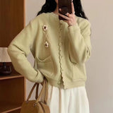 Women Knitted Cardigan Spring and Autumn Knitted Cardigan Top