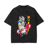 Washed and old retro short-sleeved T-shirt anime dragon ball