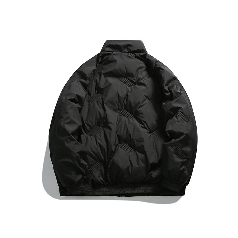 Unisex Winter Cotton Coat Vintage Cotton Stand Collar Stretchy Sleeves Cotton-Padded Coat