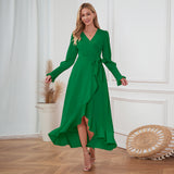 Women Date Dress V-neck Dress Formal Dress
