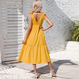 Women Dress Casual Vacation Beach Sling Dress